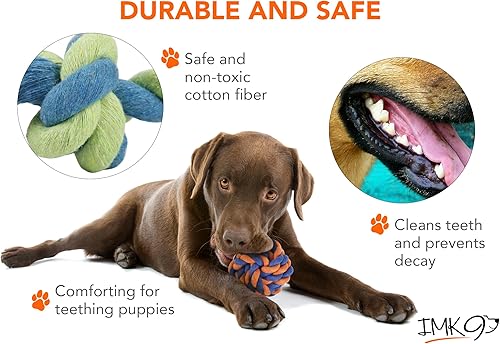 Miniatura 5 de Juguetes de cuerda para masticar para perros, juego de 4 cuerdas, para mascotas grandes y pequeñas para dentición, para todas las razas de