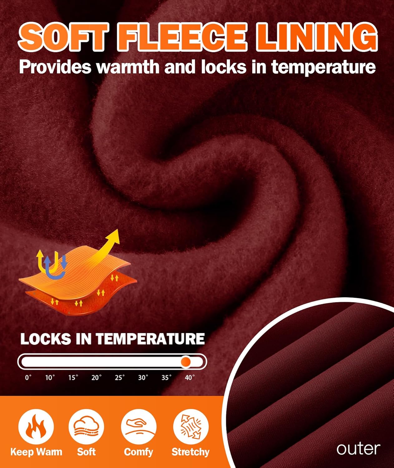 ZITY Mens Quarter Zip Pullover Fleece Lined Long Sleeve Casual Sweatshirts with Side Pockets - Image 4