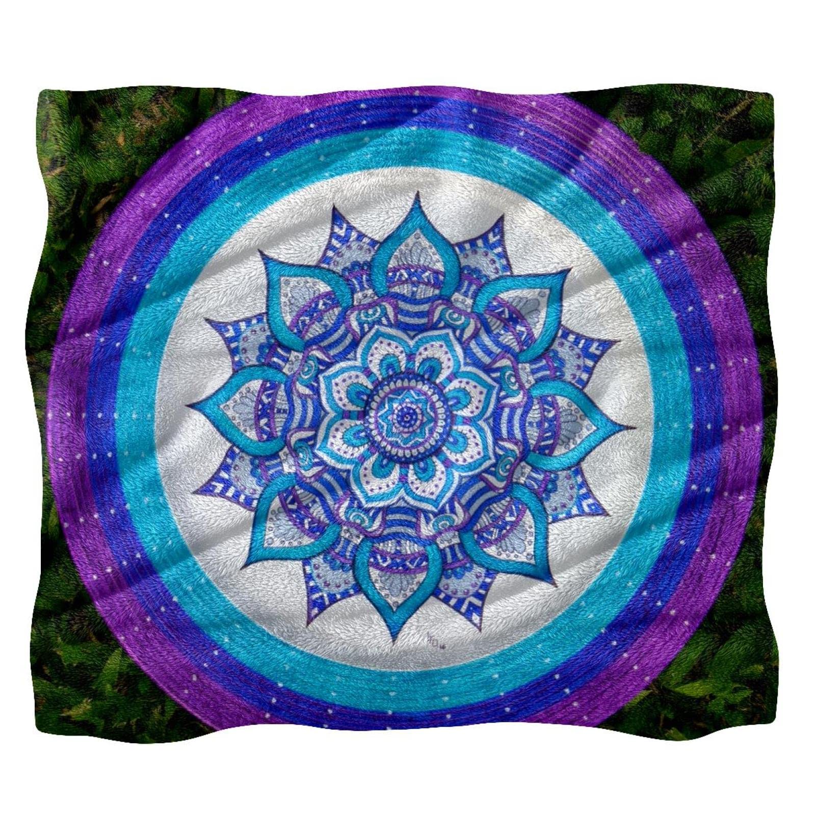 Plaid polaire contre le froid couverture douce lit et canapé mandala