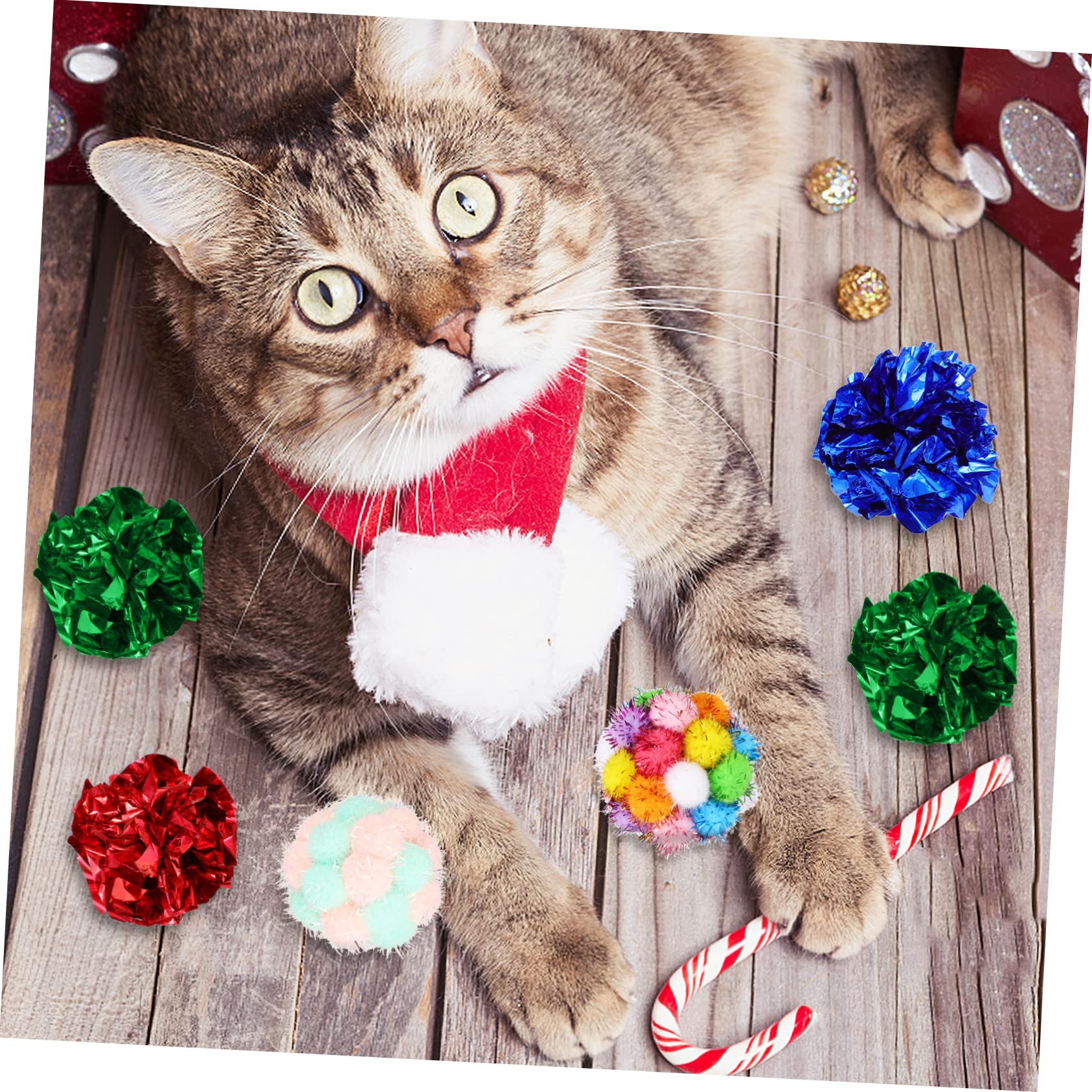 Toddmomy 125piezas Crinkle para Gatos Juguetes Interactivos De Peluche para Mascotas Coloridas y Divertidas para Ejercicio y Entretenimiento Interior