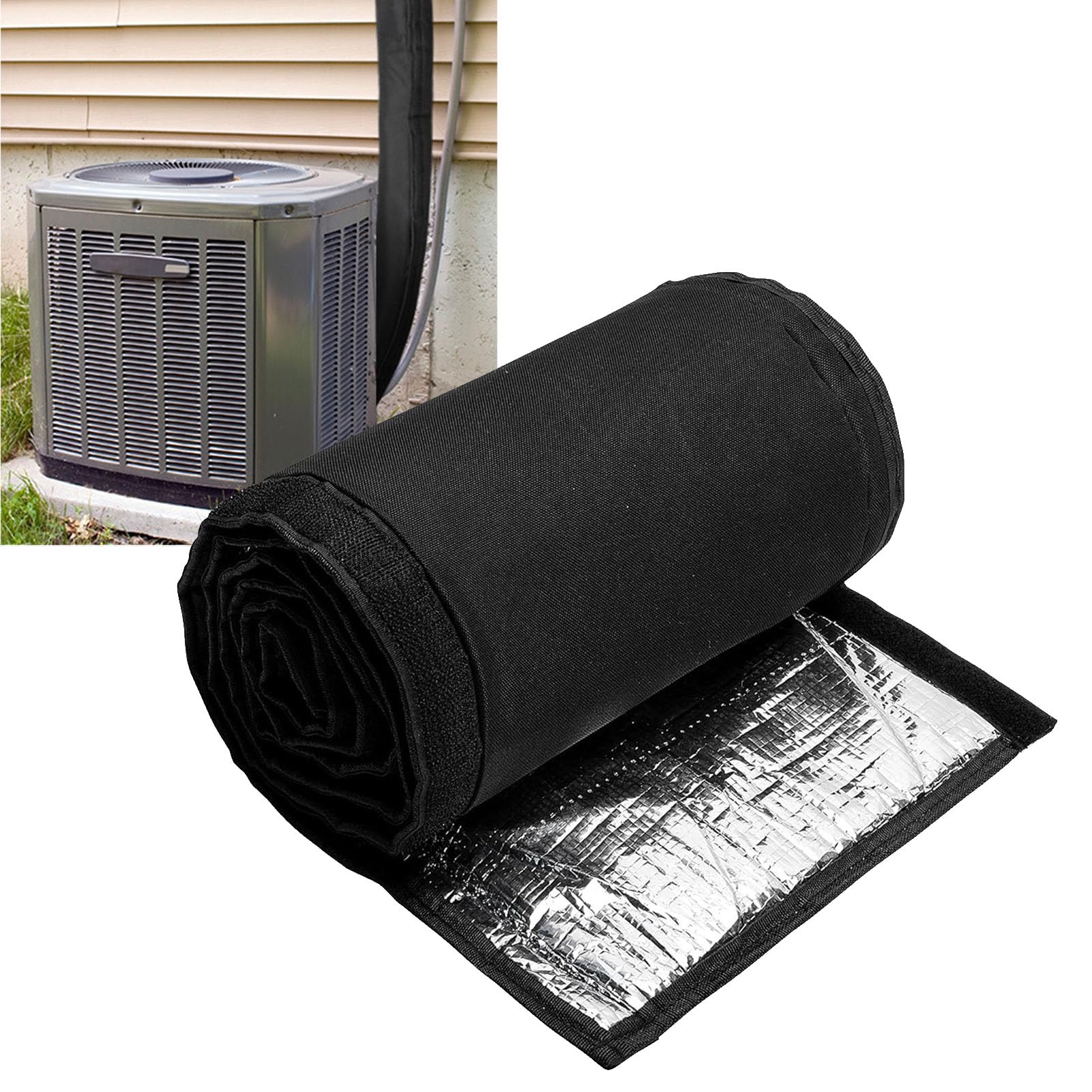 Cubierta Aislante para Tuberías de Cobre HVAC, Tela Oxford 600D de 3 Capas con Algodón Perlado y Lámina de Aluminio, Protector Universal para Tuberías de CA para Sistemas Divididos,