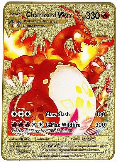 Rare Pokemon Card Collectible Gold Metal Great Birthday Gift For Girls Boys 3 Charizard Vmax Amazon De Toys Rare Pokemon Card Collectible Gold Metal Great Birthday Gift For Girls Boys 3 Charizard Vmax Amazon De Toys