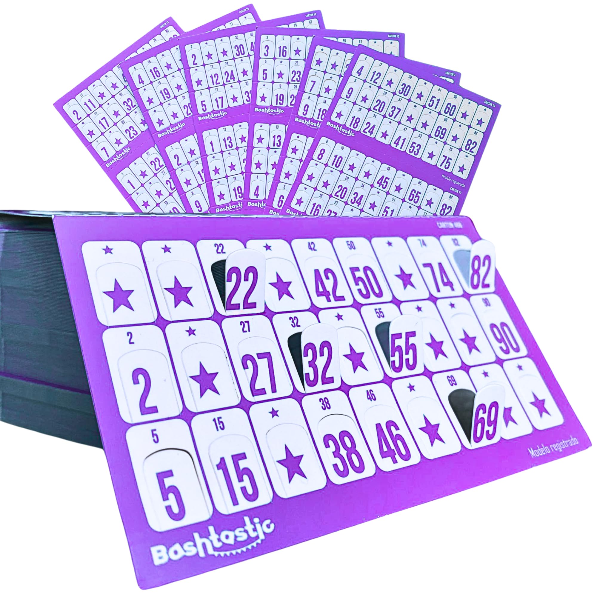 Bashtastic 1008 Tombola Folders with Windows - Classic Tombola Folders, Reusable Folder, Numbered and All Different for Traditional Play and Bingo 90 Balls
