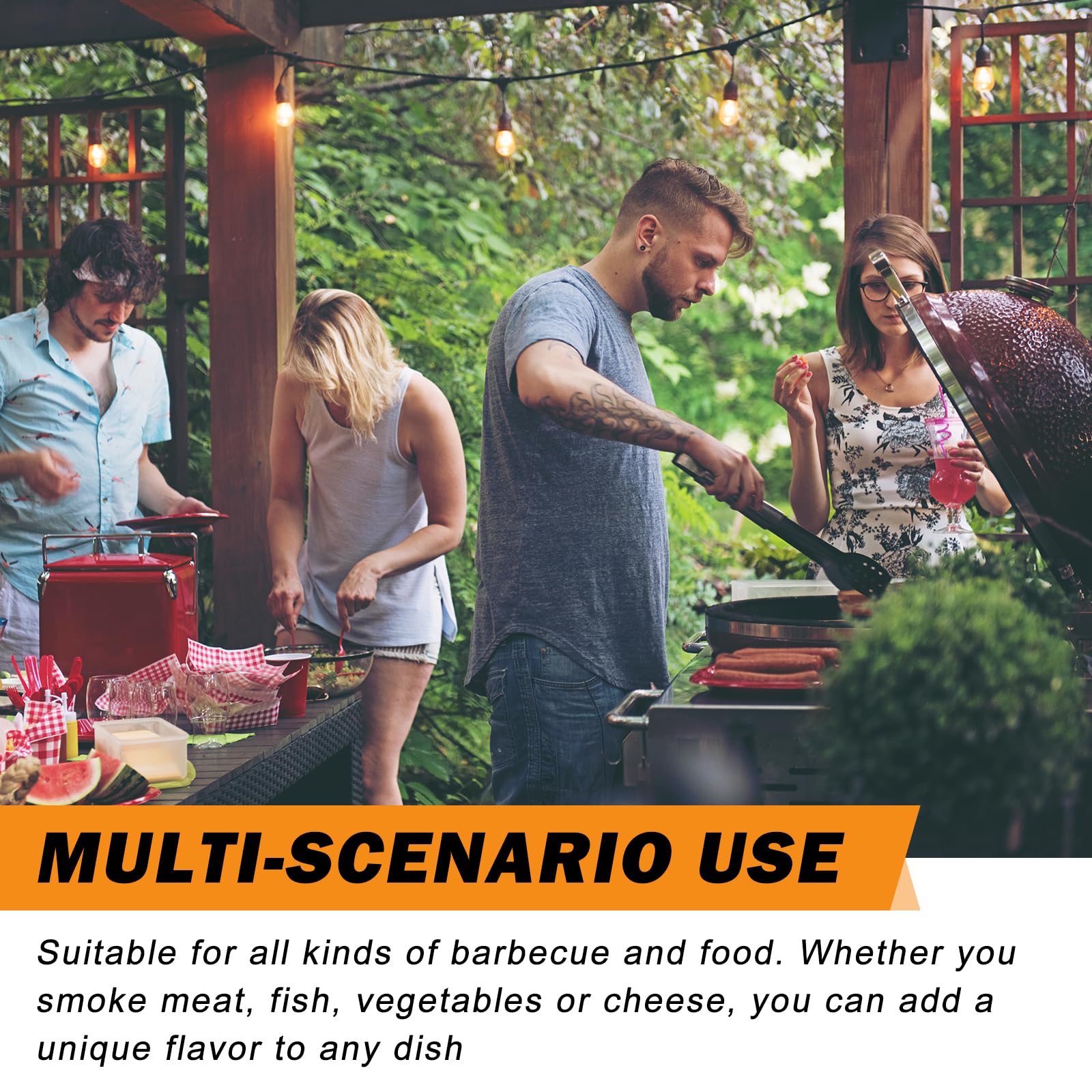 Scatola per Affumicatura in Acciaio Inox: Cassa per Affumicatura per Griglie per Fumatori di Carne Accessori, Smoker Box per Barbecue a Gas e Barbecue a Carbonella(21 x 13,5 x 3,5cm）