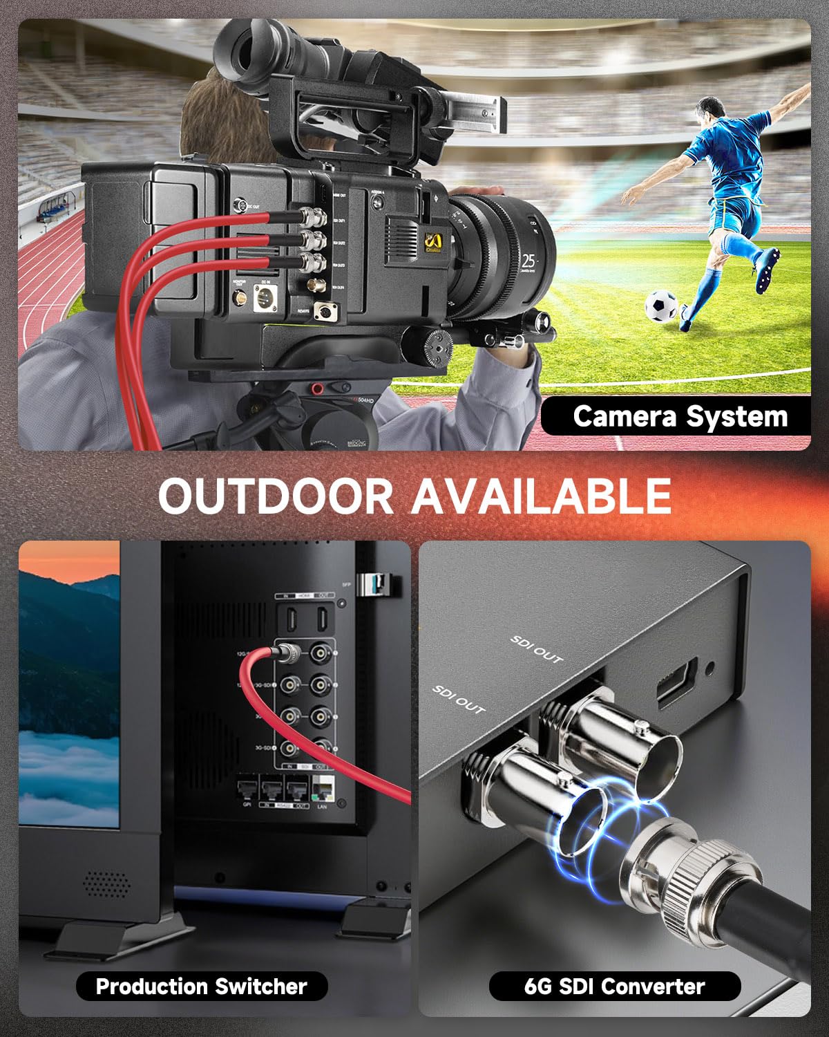 Superbat Cavo SDI 3G/6G/12G 30cm Cavo Audio Digitale BNC Maschio a Maschio Belden 1694A 75 Ohm Rosso per Telecamere e Attrezzature Video, Supporta HD-SDI/3G-SDI/4K/8K(2 pezzi)