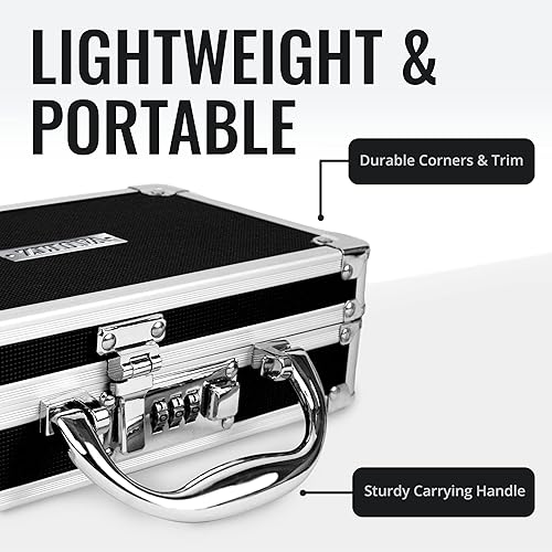 Miniatura 8 de Vaultz Estuche seguro para medicamentos con cerradura de combinación, paquete de 1 estuche, 8.35 x 5 x 2.5 pulgadas, color negro