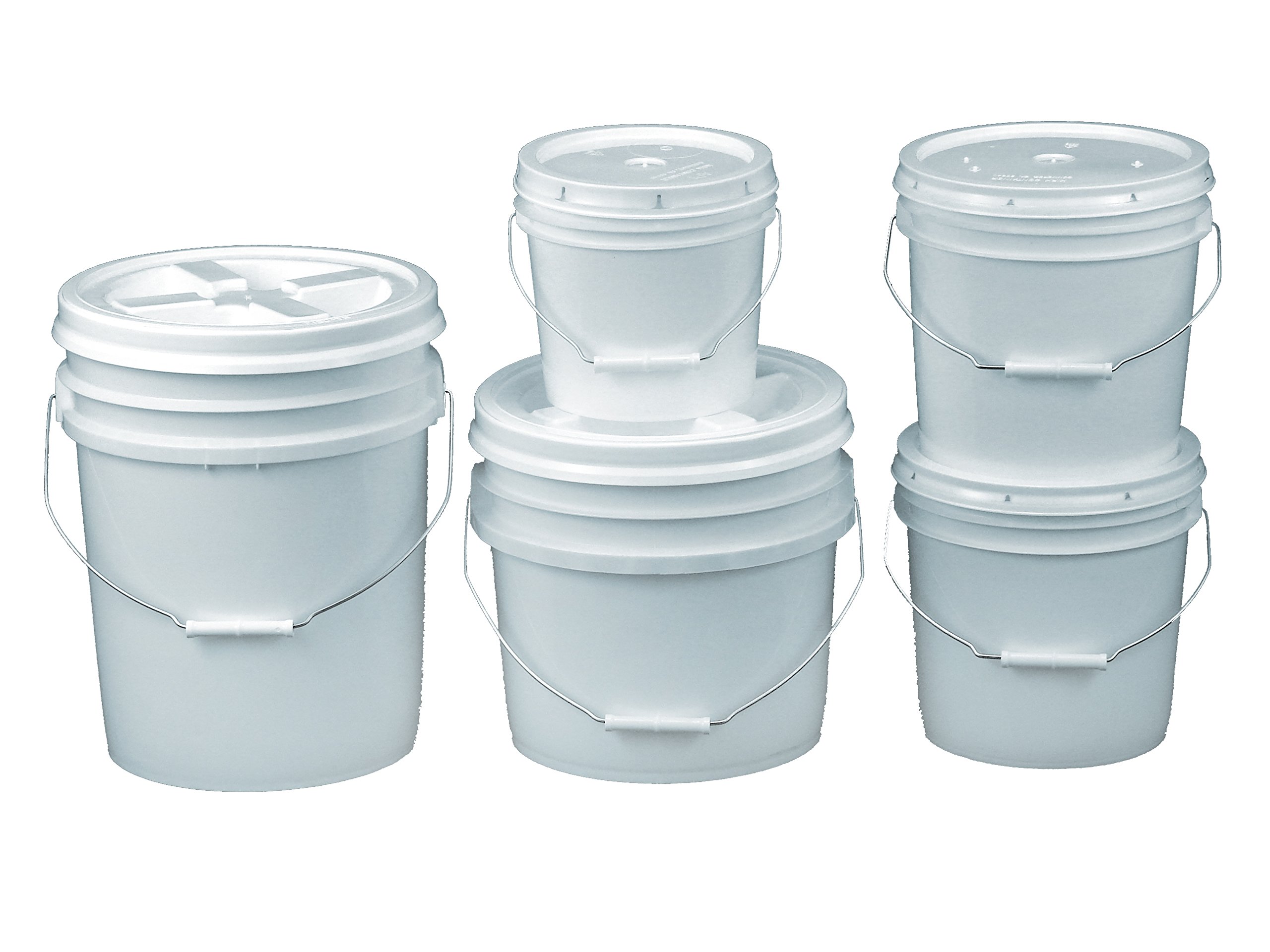 5 Piece Bucket Kit One 5Gallon and One 3.5Gallon Bucket with Gamma