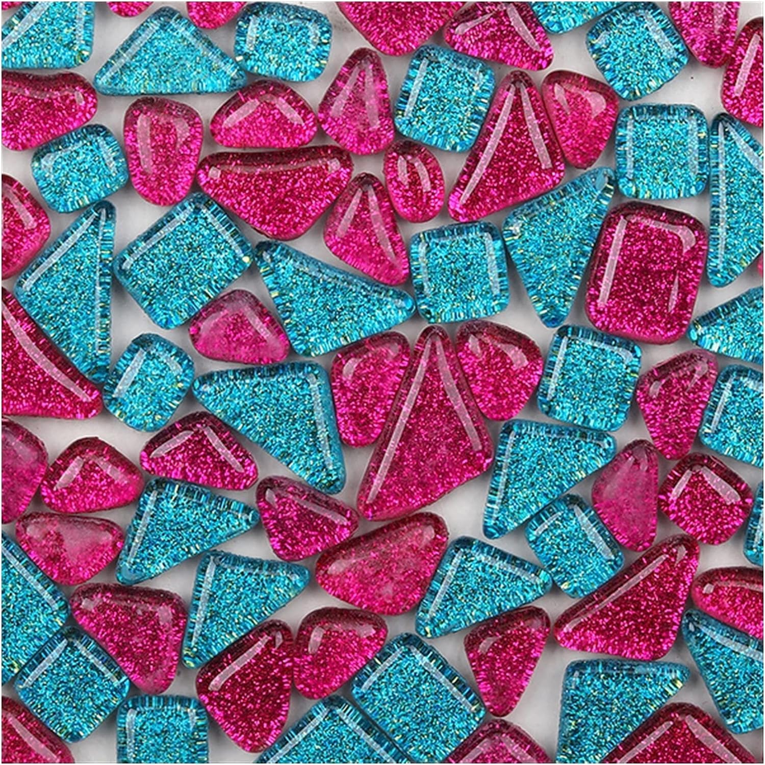 Kamienie mozaikowe 1000g Brokatowe błyszczące szklane mozaiki 1cm kwadratowe kontra nieregularny kształt DIY Mozaika Materiały rzemieślnicze Mozaika artystyczna Kamienie dla zabawy (Kolor: 1000g Niere