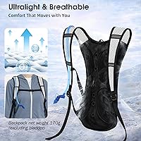 Vista 2 de 2 Pack Hydration Backpack Pack with 2L Hydration Bladder, TNYSPORT Lightweight Breathable Water Backpack with 3 Layer Pockets, Reinforced Shoulder