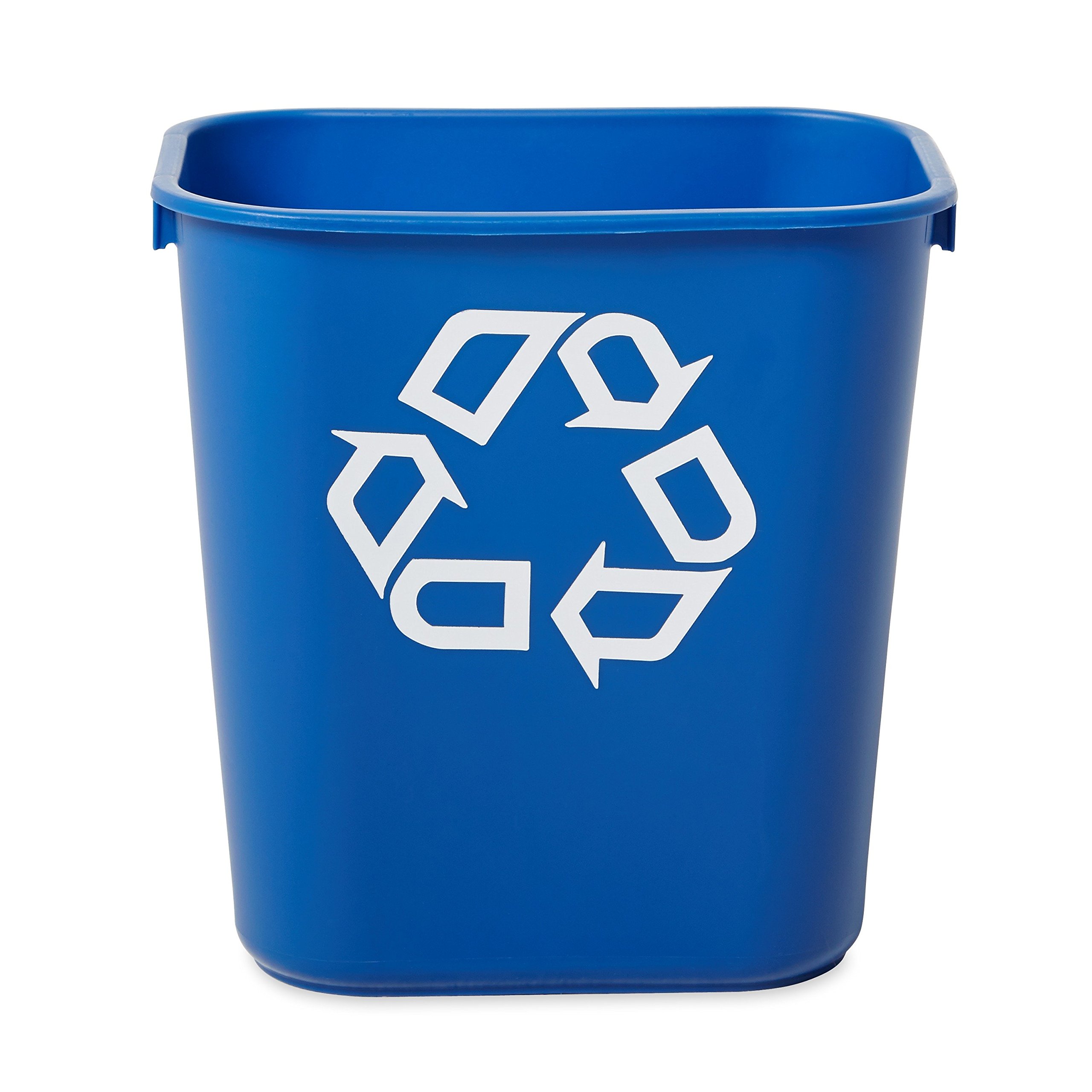Rubbermaid Commercial Deskside Recycling Container, 3.25-Gallon/13-Quart, Blue Recycling Symbol, Plastic, for Bedroom/Bathroom/Office, Fits Under Desk/Sink/Cabinet, Pack of 12