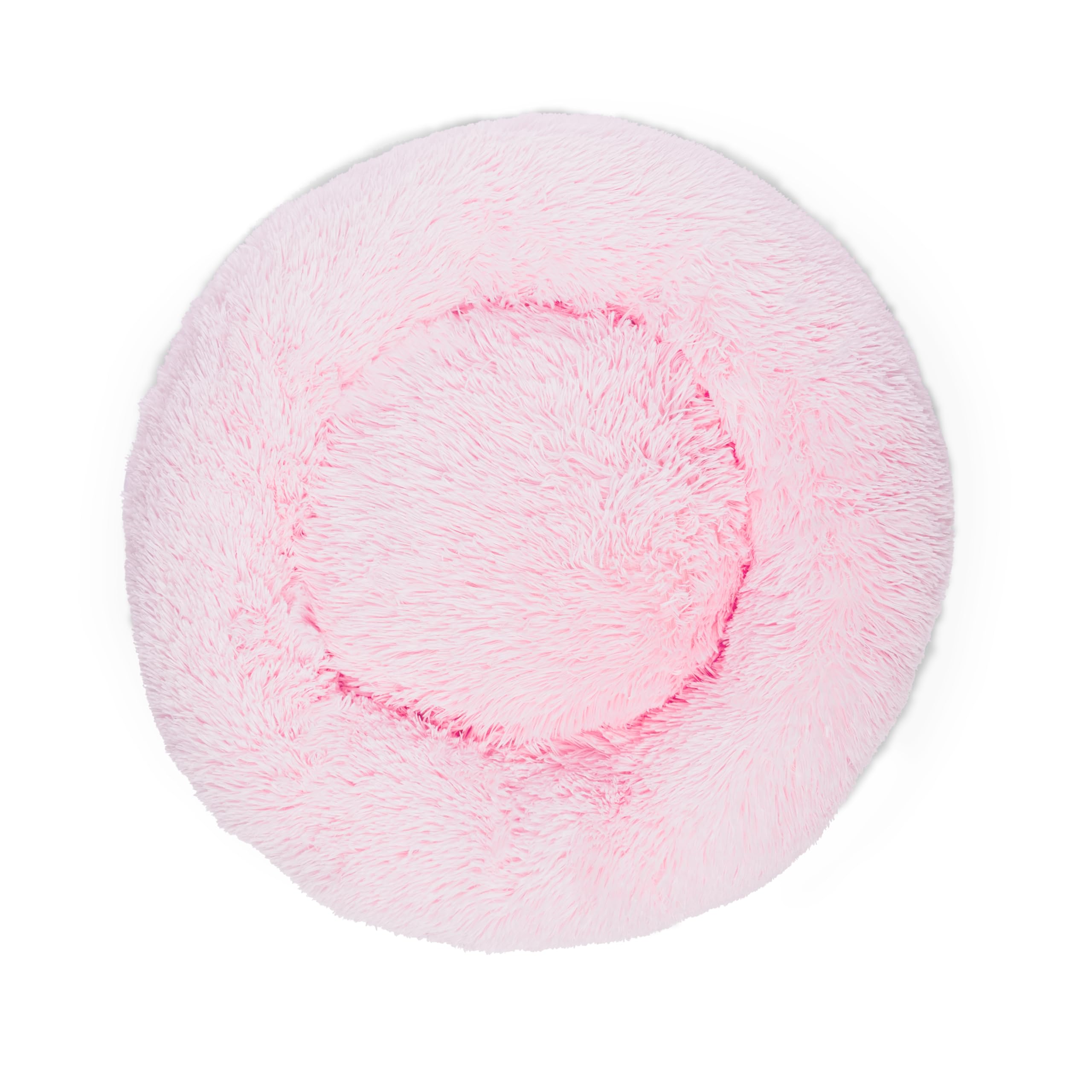 Woof & Whiskers Donut Dog Bed Pink Medium 70cm - Calming Round Plush Pet Bed for Dogs & Cats - Image 4