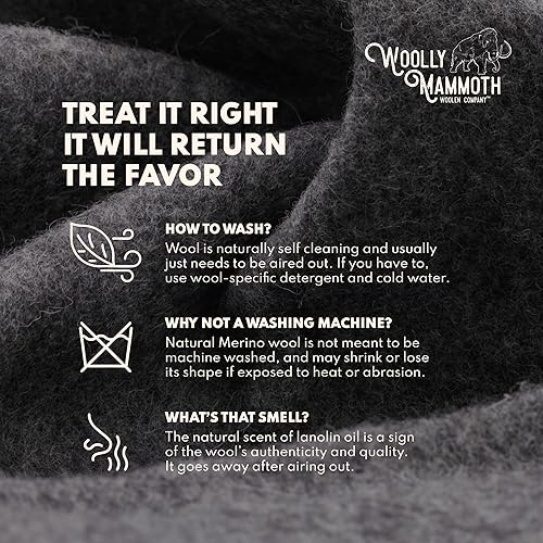 Miniatura 8 de Woolly Mammoth Woolen Co. - Manta de lana merino extra grande para campamento, equipo perfecto para exteriores, rollo de cama para Bushcraft,