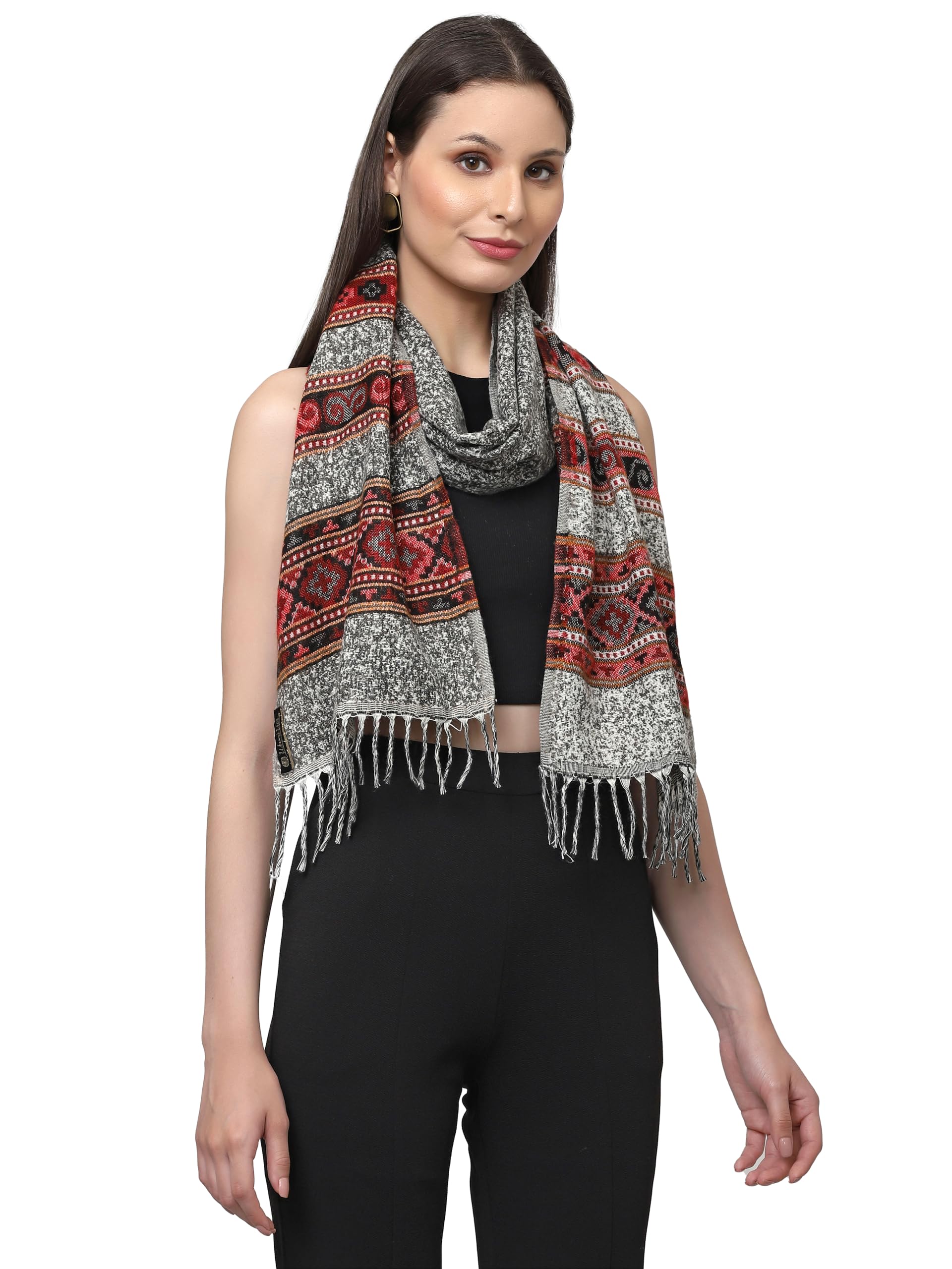 Acro Wool Women's Muffler (MF-902,Grey Size: 34CM X 200CM)-image-9