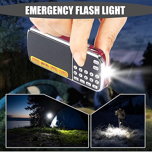 Miniatura 5 de Leting Radios Portable FM with MP3 Speaker, Portable Radio Support TF CardUSB,Rechargeable Battery Powered FM Radio,Mini Radio with Best Reception