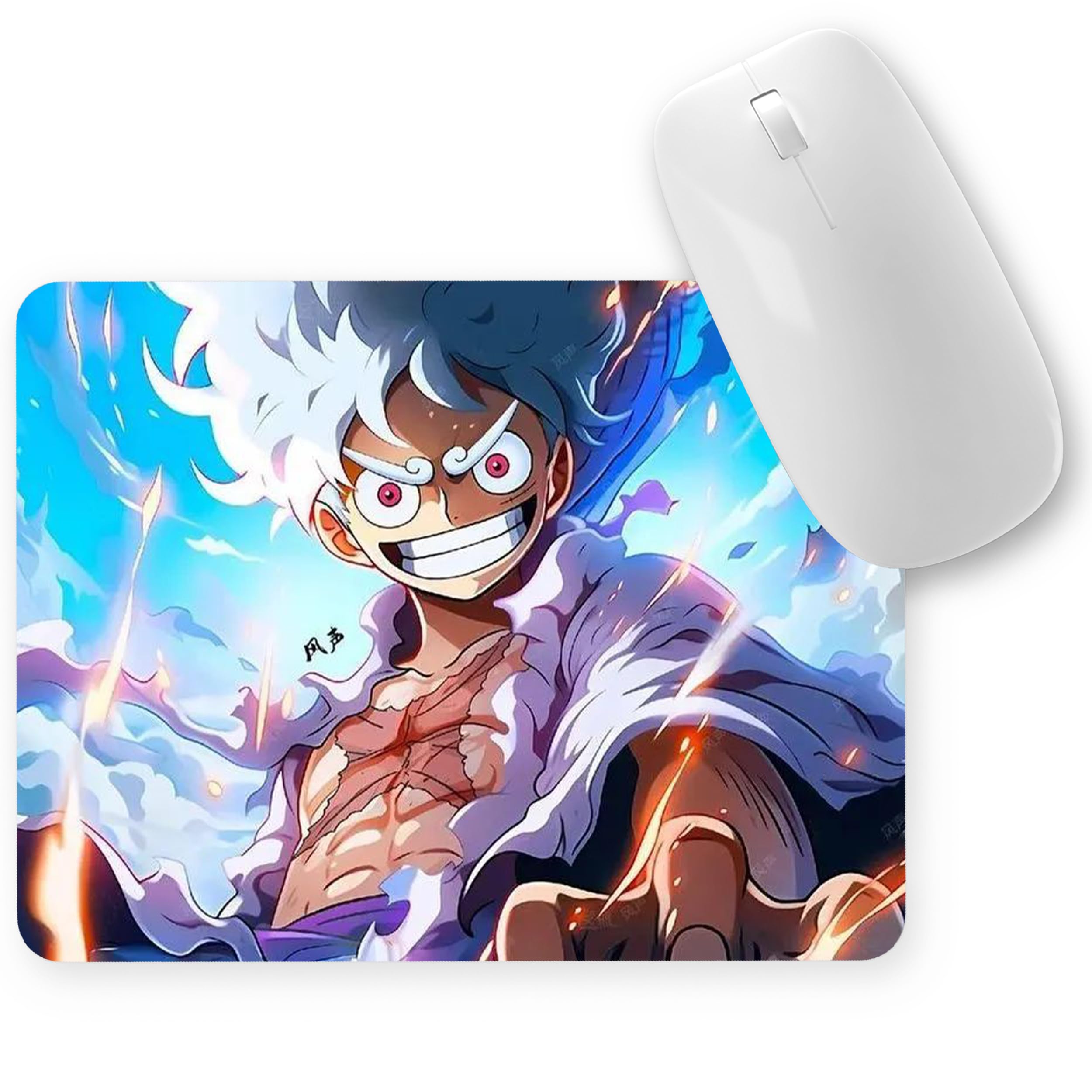 Aniithing One Piece Luffy Anime Printed Mouse Pad Anti-Slip Rubber Base & Smooth Surface for Computer,Leptop and Gaming Mousepad (9 inch X 7 inch) (Luffy 01)