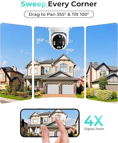 Miniatura 4 de LIWAN Cámara de seguridad celular 4G LTE, sin cámara de seguridad WiFi, cámaras solares inalámbricas para exteriores con tarjeta SIM, visión