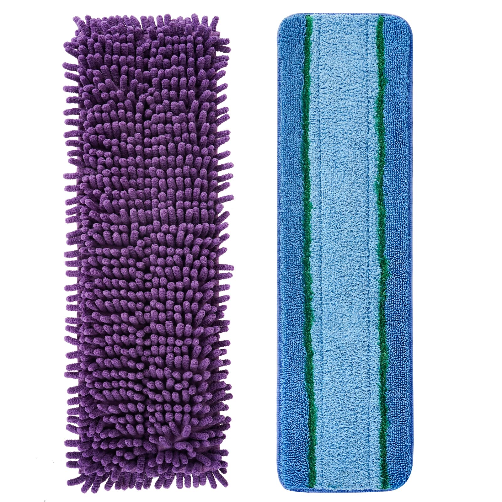 Microfiber Cleaning Pads for Bona Mop, 2 Pack Value - Reusable Mop Pads for 18 Inch Mop, Includes Pet Sweeping Pad, Three Zone Deep Clean Pad for Wood, Stone, Tile, Laminate, Vinyl Floor