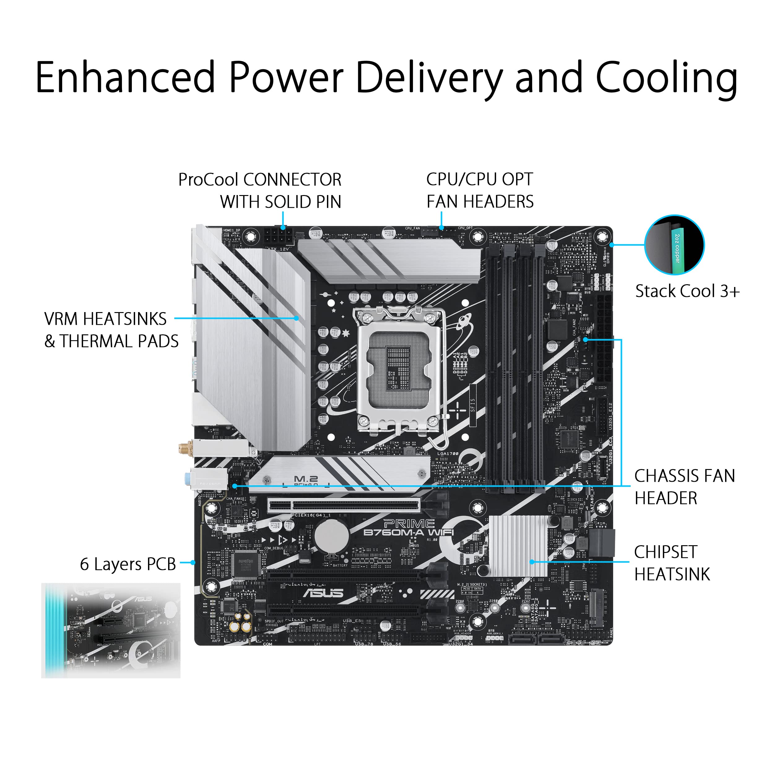 ASUS Prime B760M-A WiFi Intel LGA 1700 mATX Motherboard