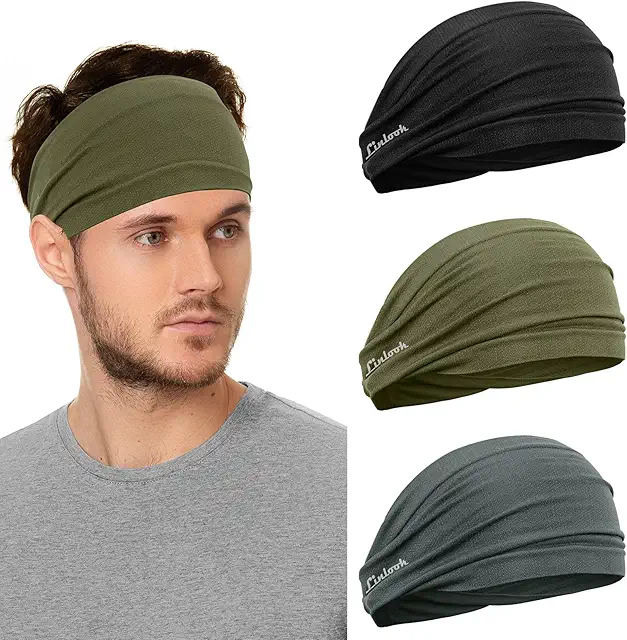 Breites Sport Stirnband für Herren & Damen - Hochdehnbar Schweißband für Fitness