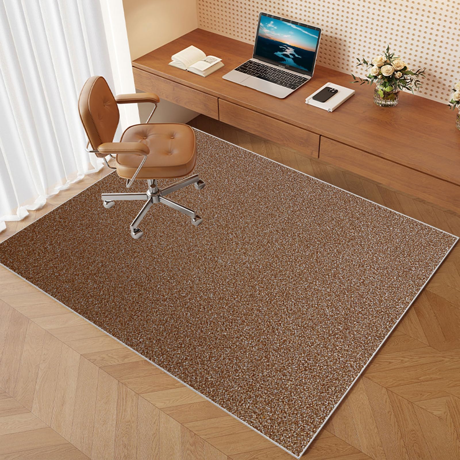 Xiaputcr Floor Mat for Office Chair Office Chair Mat for Hardwood Floor Non Slip Gaming Computer Chair Mat Multi-Purpose Floor Protectors for Rolling Chairs Carpet Protections Chair Mats 100 x 120 cm - Image 2
