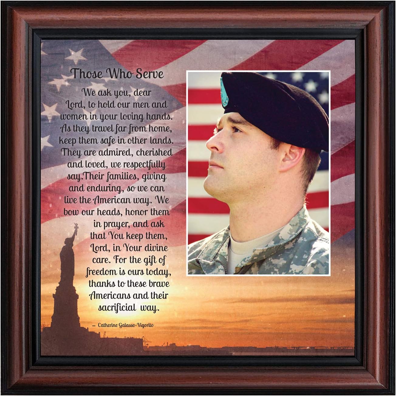 Crossroads Home Décor Military Decor Picture Frame, Army Decor Flag Picture Frame, Those Who Serve Poem, 6349W