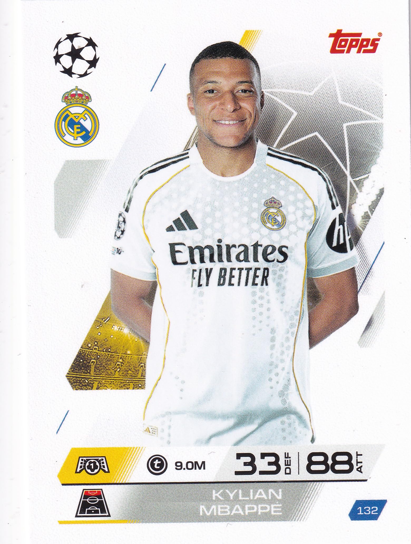 Match Attax 2025 2026 Kylian Mbappe 132 Trading Card