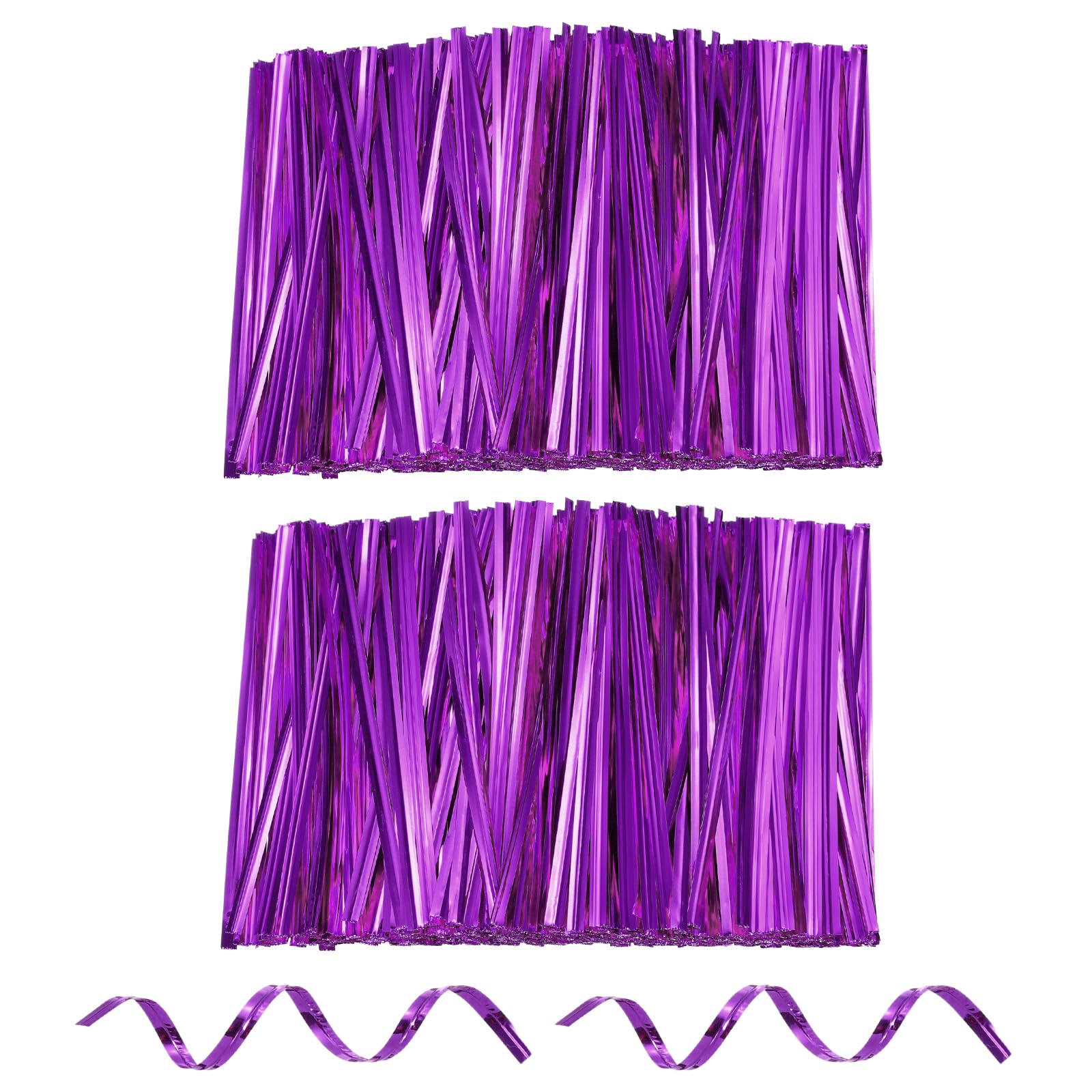 sourcing map 1600pcs Bag Twist Ties 100mm Reusable Metallic Twist Ties Wire Cable Ties Plastic Bag Sealers for Party Bread Candy Cake Present Supplies, Purple