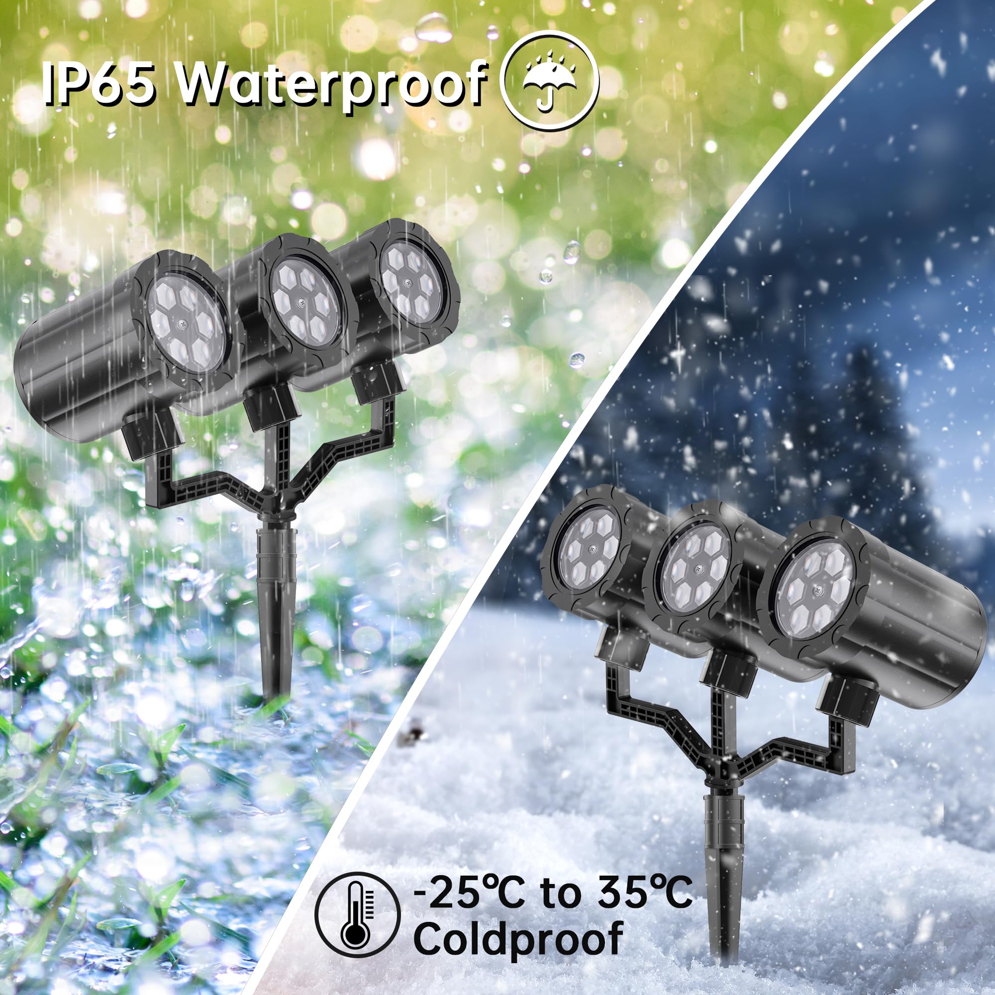 GUSODOR - Proiettore di luci natalizie per esterni, proiettore di fiocchi di neve aggiornato IP65, impermeabile, luci a LED per interni ed esterni, decorazione natalizia, vacanze, decorazione da