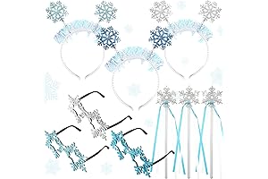 Jutom 9 Pieces Christmas Snowflake Headband and Wand Set