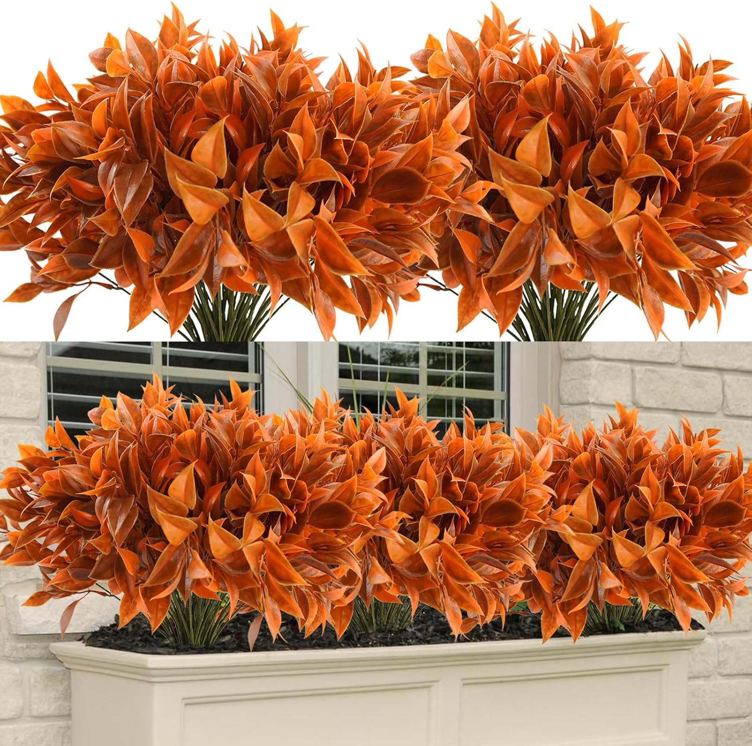 Krissing 36 Bundles Fall Artificial Flowers for Outdoors UV