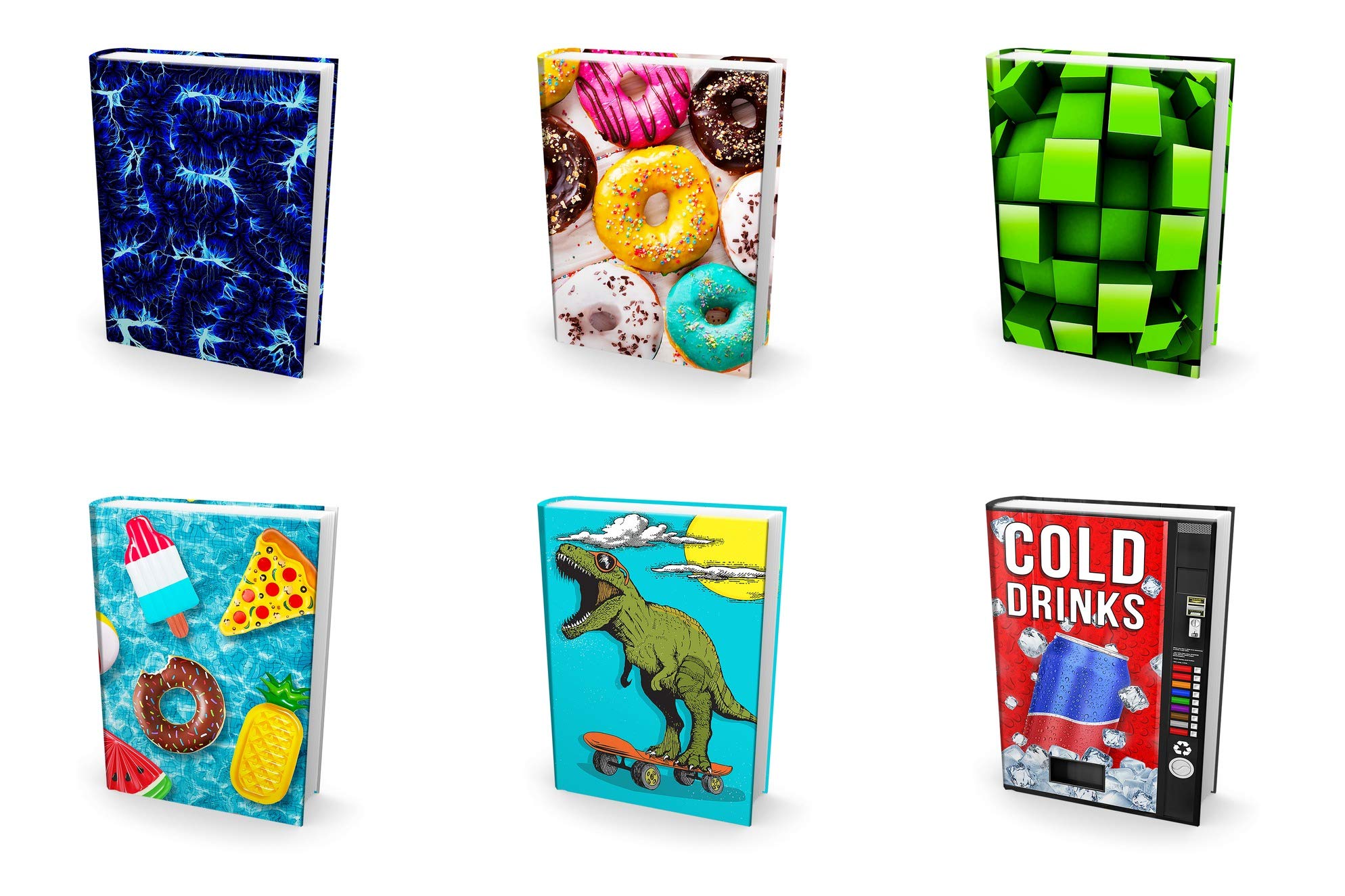 Book SoxStretchable Book Cover: Jumbo 6 Print Value Pack. Fits Most Hardcover Textbooks up to 9 x 11. Adhesive-Free, Nylon Fabric School Book Protector. Easy to Put On Jacket. Wash & Re-Use