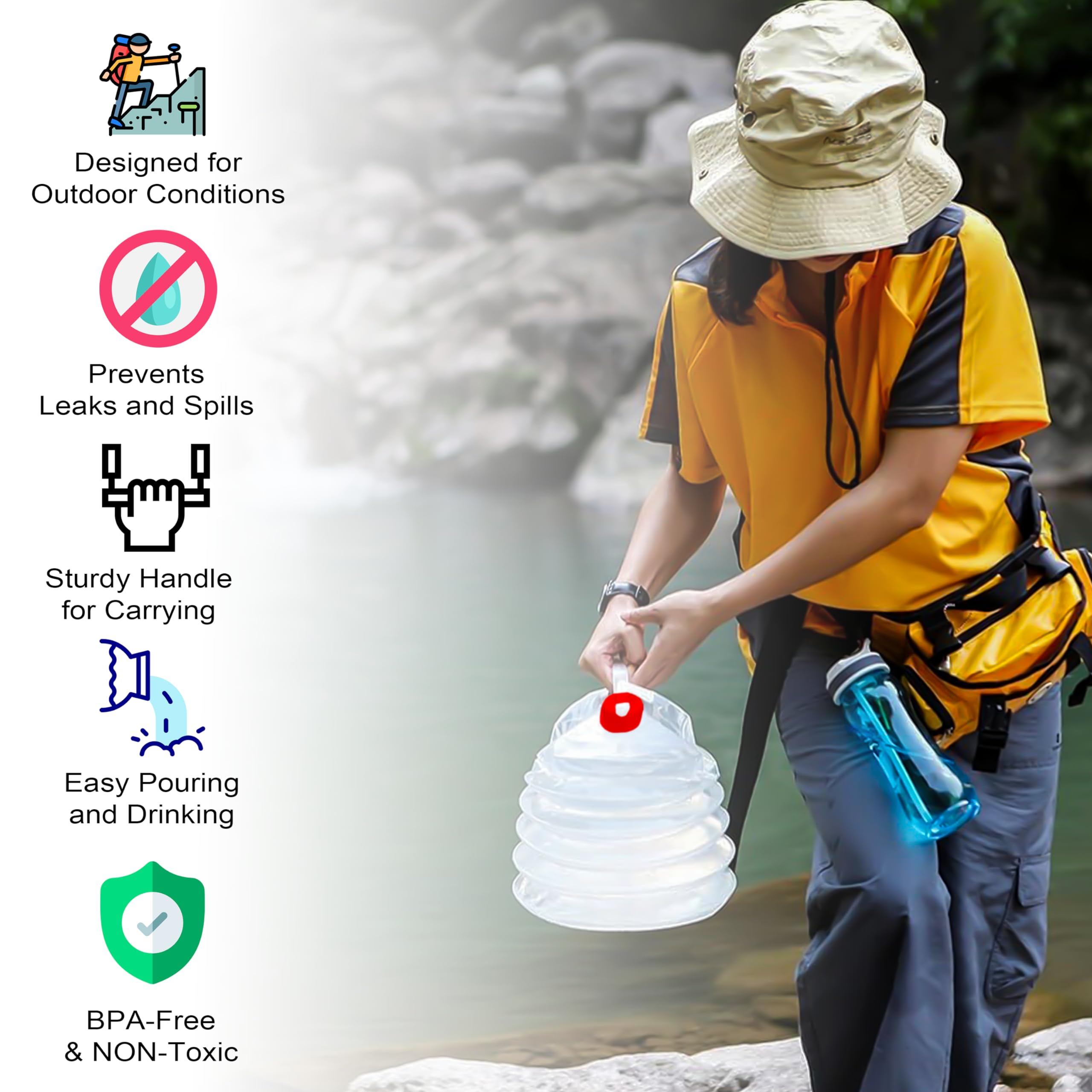 Contenitore Acqua Pieghevole 5L Con Rubinetto – Per Campeggio E Viaggi