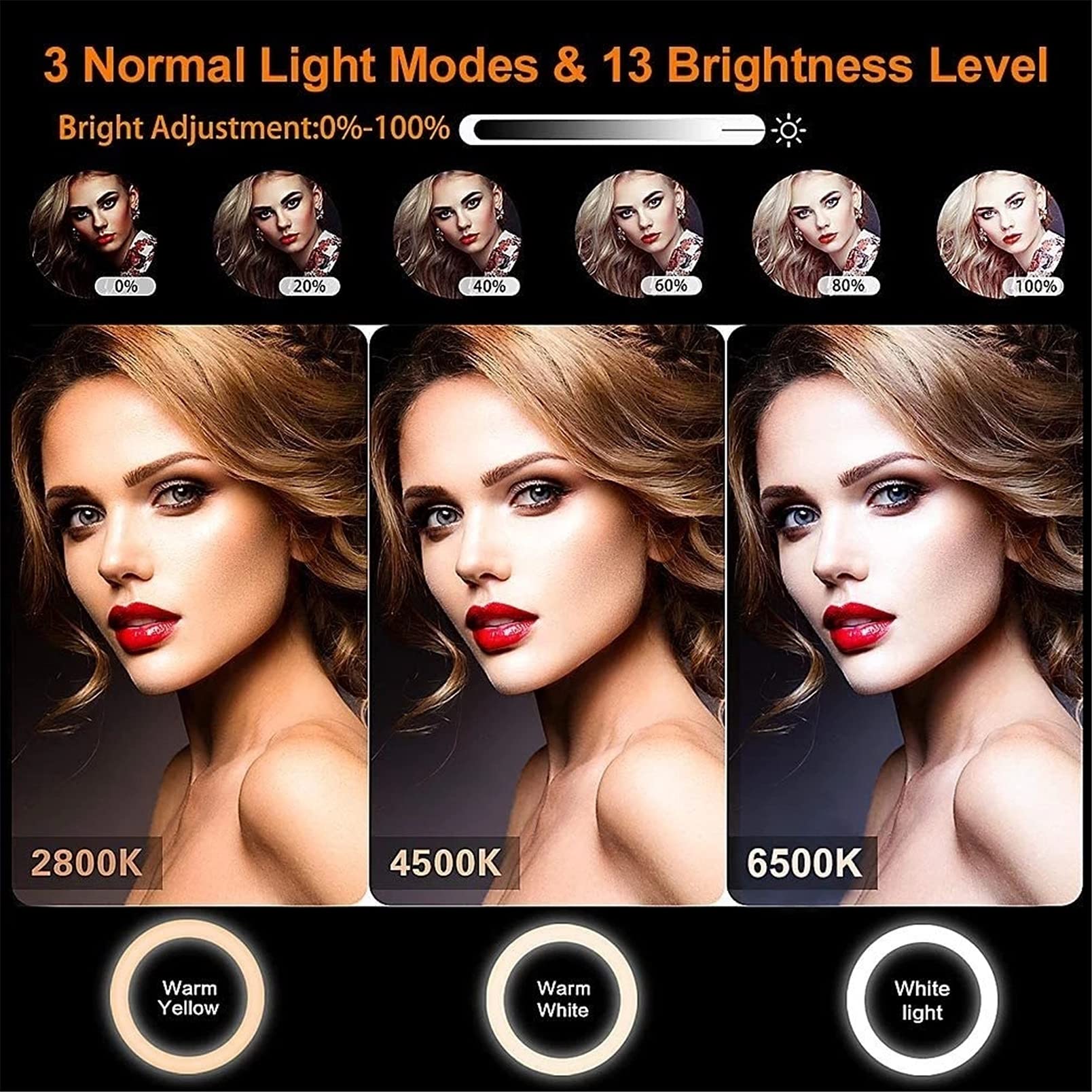 HMTE Selfie Soft Ring Light RGB con treppiede di riempimento LED RingLight Phone Photography Rim Light Live Video Shoot Makeup Circle Lamp