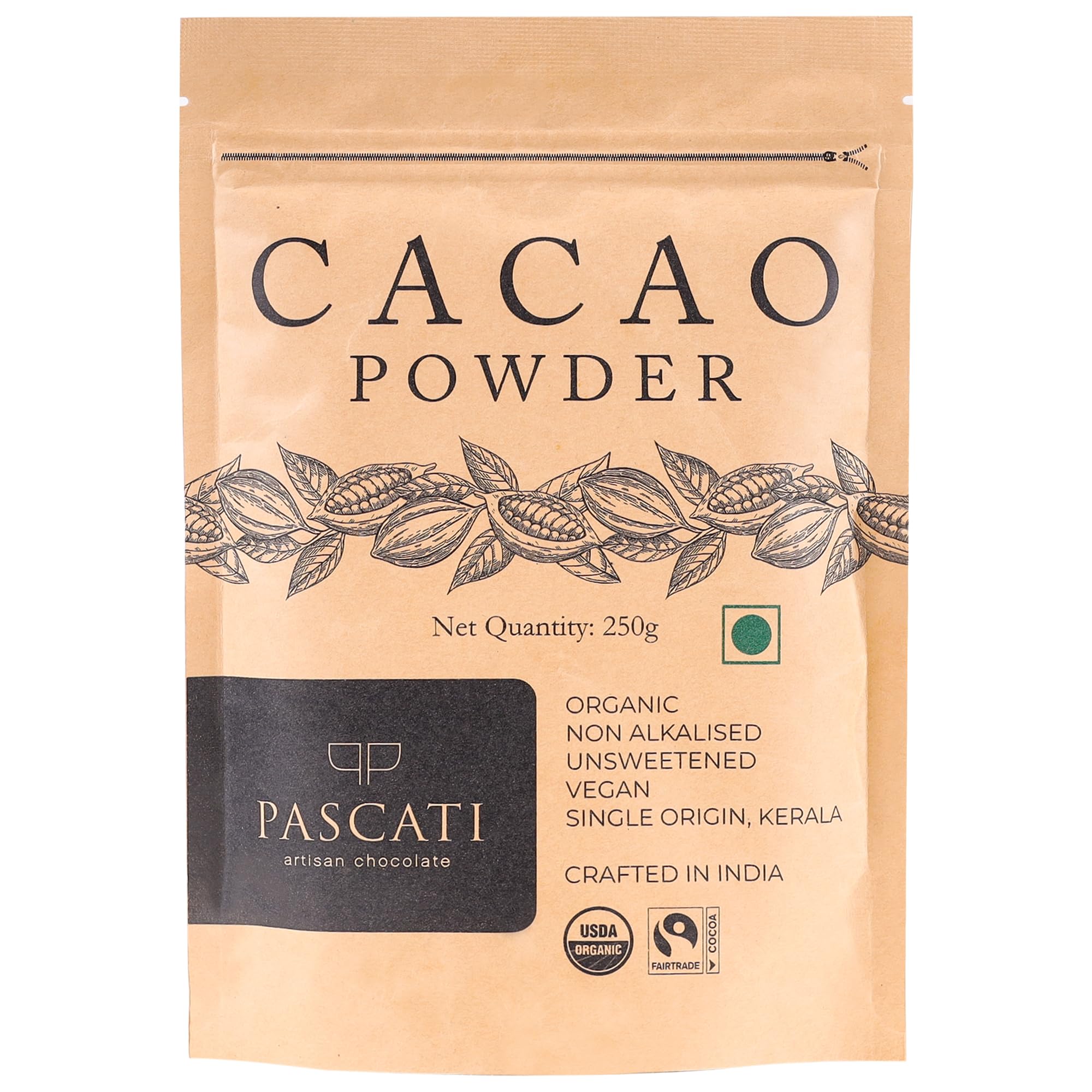 Pascati Chocolate Organic Non-Alkalised Cacao Powder,250G [Unsweetened] (B018VBPC8Y) Amazon Price History, Amazon Price Tracker