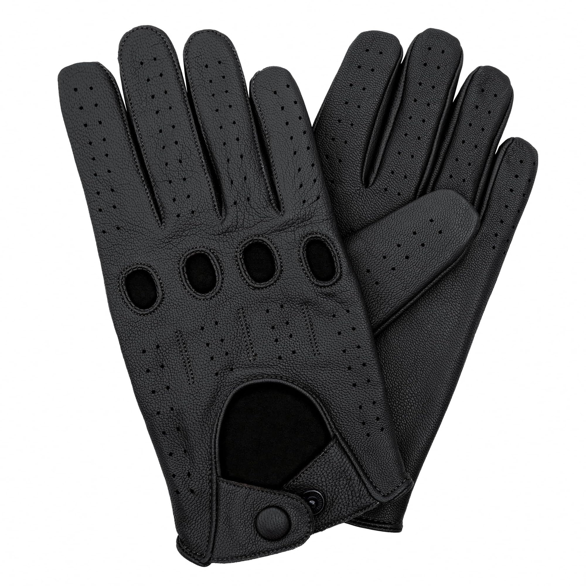 Leatherick Gants de conduite pour hommes - Gants de conduite souples et perforés avec trous de respiration pour les articulations, idéaux pour l'extérieur et les voyages