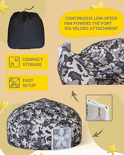 Miniatura 4 de Skywin Tienda de campaña inflable para niños (gris oscuro camuflado), tienda de campaña inflable para niños que se instala y se almacena en