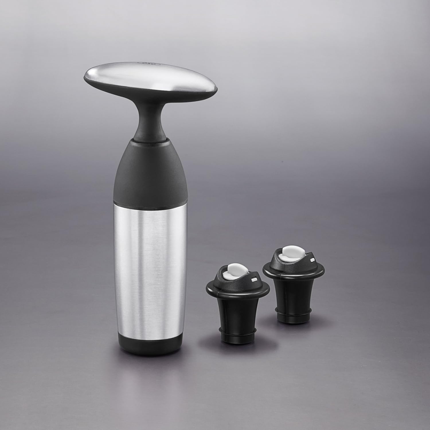 Exсluѕіvе Dіѕсоunt 50% Prісе OXO SteeL Vacuum Wine Saver and Preserver with Two Stoppers,Silver