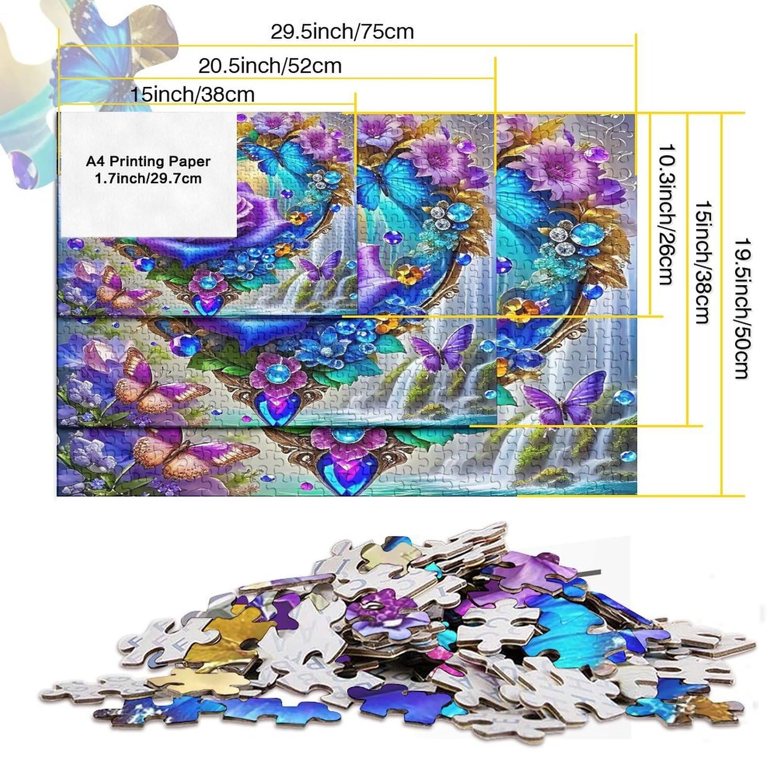 Rose Puzzle Impossible 1000 sztuk Dekoracja domu. Relaks i inteligencja dla dorosłych i dzieci od 12 lat 70 x 50 cm / 1000 sztuk