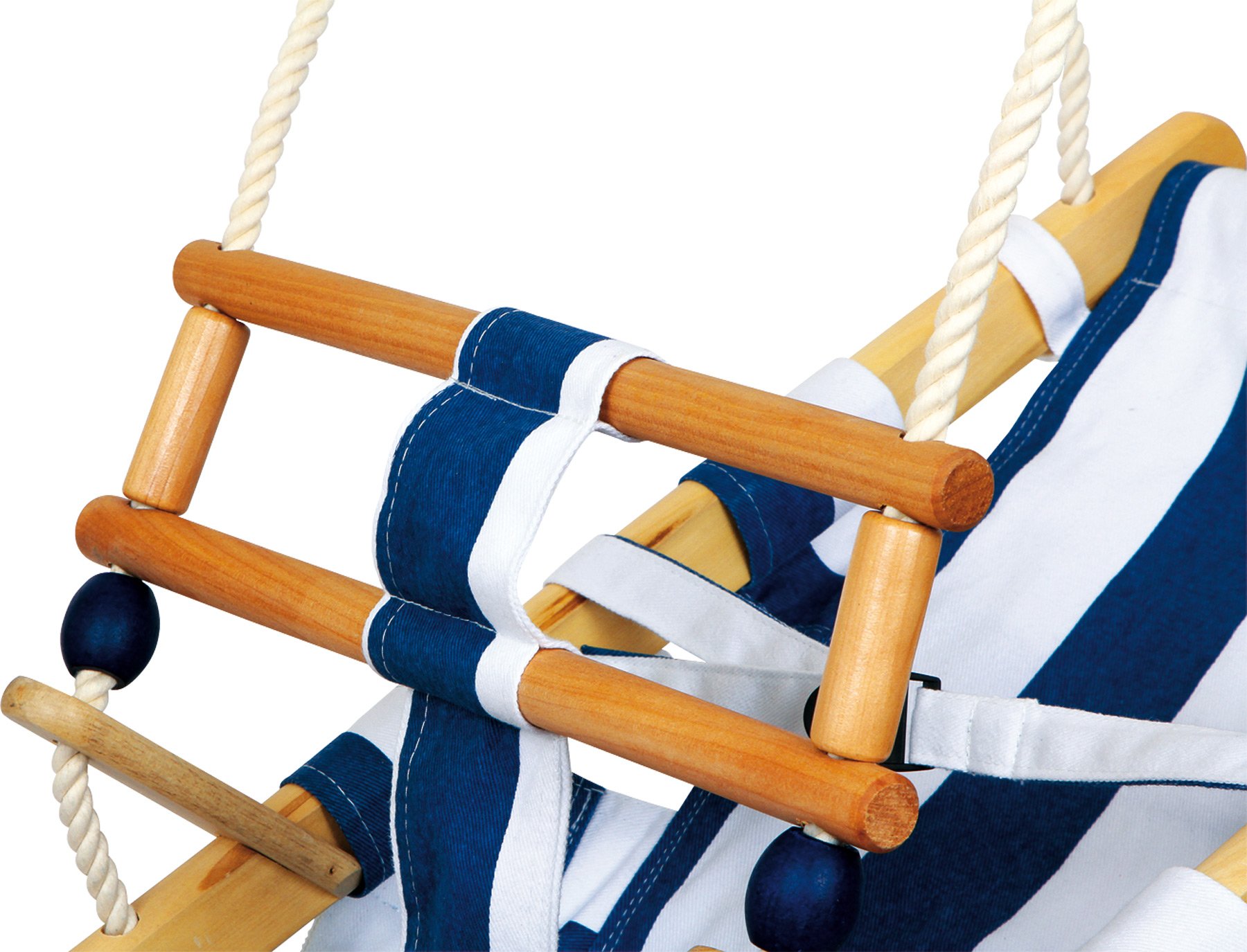 small foot Kinderschaukel "Maritim" aus Holz, belastbar bis 25 kg, sicher durch Gurt und Stoffbahn, ab 1,5 Jahren, 6996