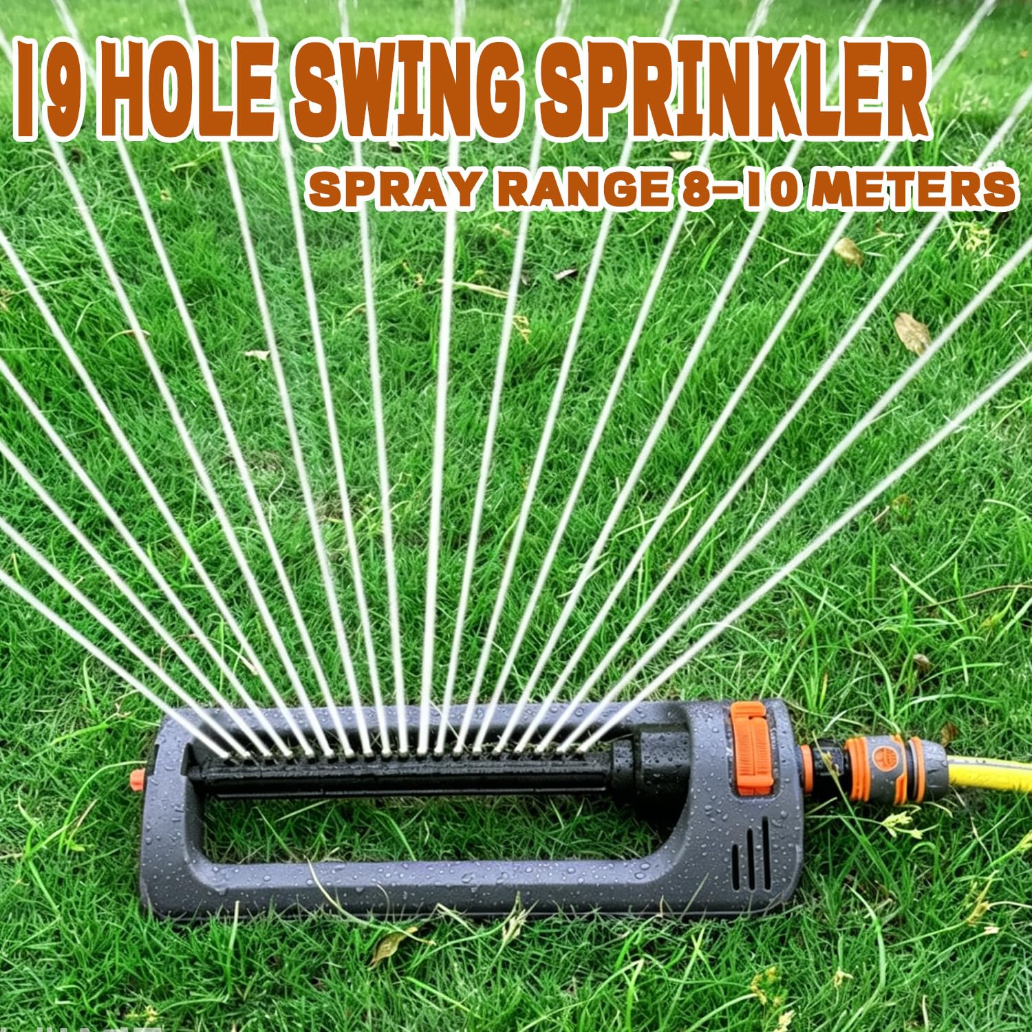 Rasensprenger Viereckregner Rasensprinkler, 19 Düsen Rasensprenger Garden zur Bewässerung von Flächen von 110-250 m², Garten Viereckrasensprenger mit Metallfilter für Flächenbewässerung Garten