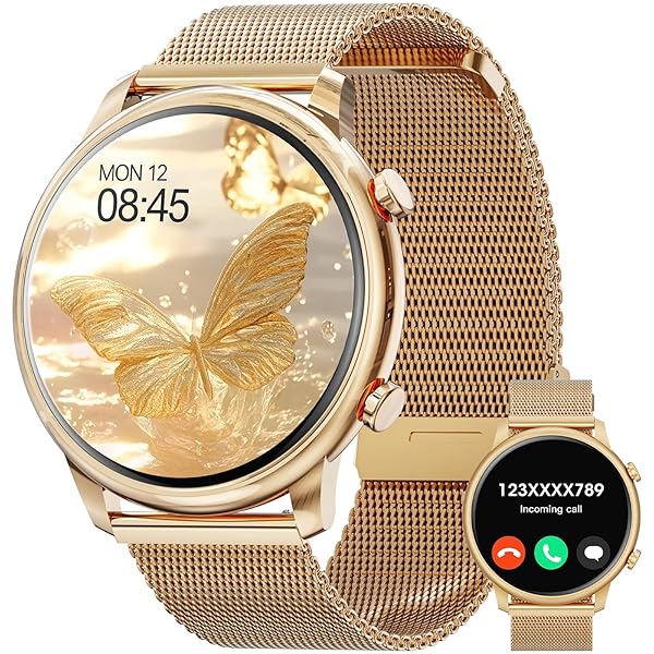 Hwagol Smart Watch for Women Android Phones iPhone Compatible(Bluetooth Call),1.39'' Round Sports Watch Fitness Tracker Heart Rate/SpO2/Sleep Monitor,Pedometer