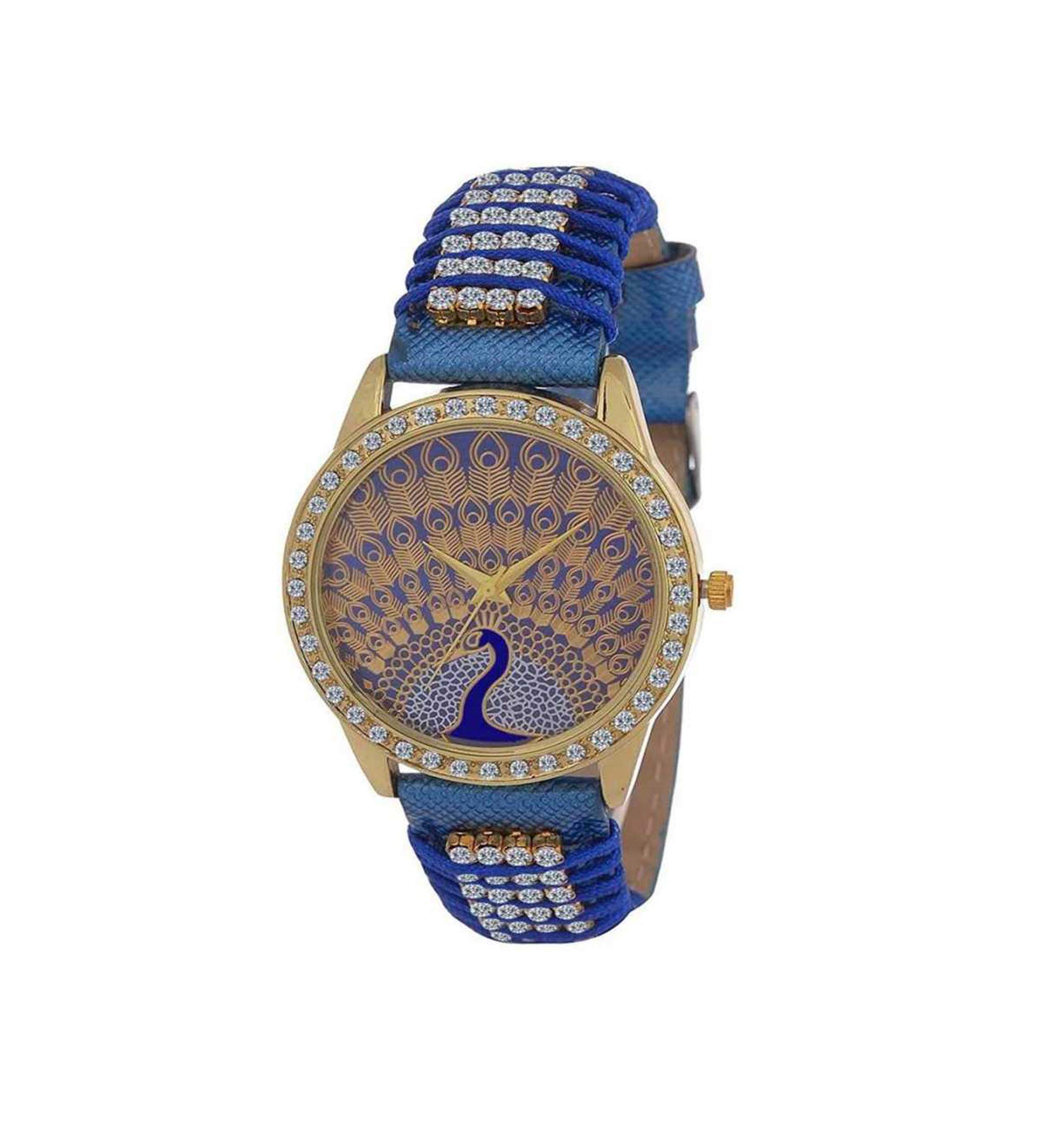 HORCHIS Remarkable Blue Peacock Print and Fashionable Diamond Studded Belt Womens Watch (B08BG2YJQQ) Amazon Price History, Amazon Price Tracker