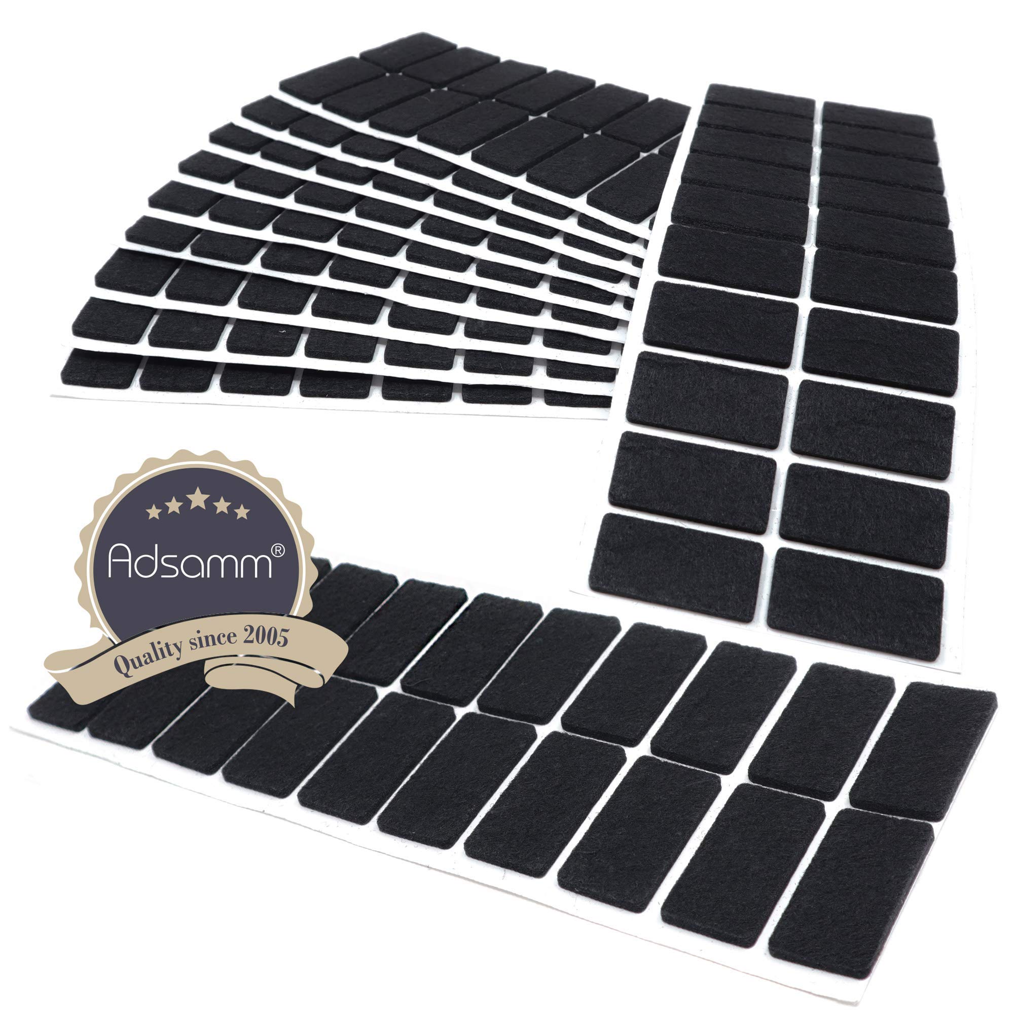 Feltrini Autoadesivi Per Mobili - 20 Pezzi Nero, 20x40 Mm, Spessore 3.5 Mm, Protezione Antigraffio - Foto 3
