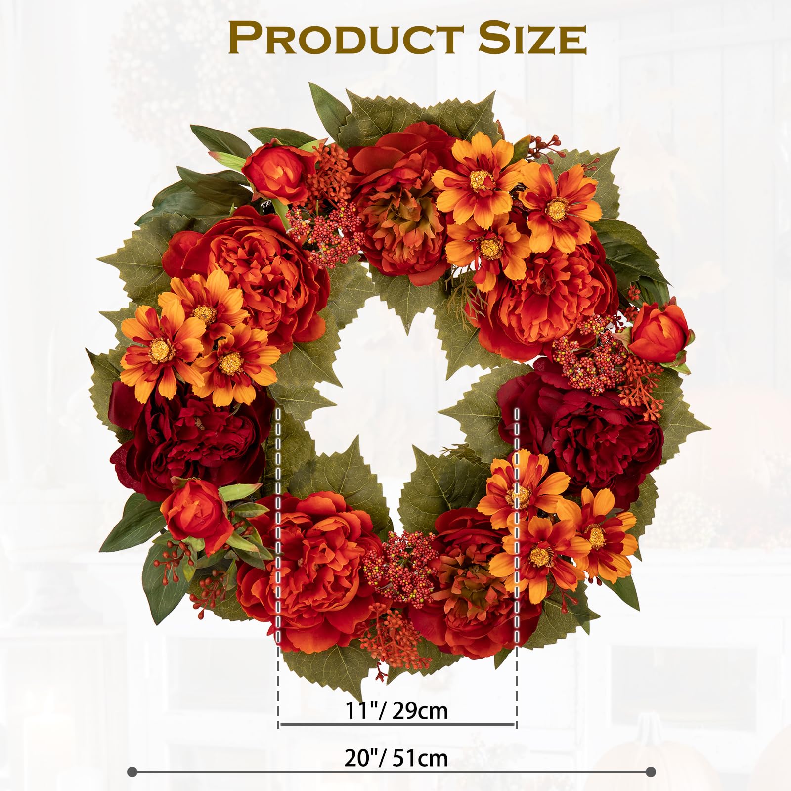 Couronne D'Automne 13,8 Pouces Couronne D'Automne Réaliste Pour La