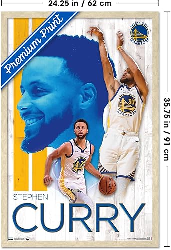 Miniatura 9 de Trends International NBA Golden State Warriors - Póster de pared de Stephen Curry 19, 22.375 x 34 pulgadas, versión enmarcada en negro