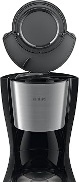 Philips Filtre Kahve Makinesi, 1,2 Lt Kapasite, Otomatik Kapanma, Cam Demlikli, Kolay Doldurma, Zamanlayıcı, Siyah ve Metal, HD7459/20