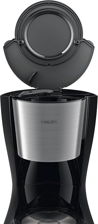 Philips Filtre Kahve Makinesi, 1,2 Lt Kapasite, Otomatik Kapanma, Cam Demlikli, Kolay Doldurma, Zamanlayıcı, Siyah ve Metal, HD7459/20