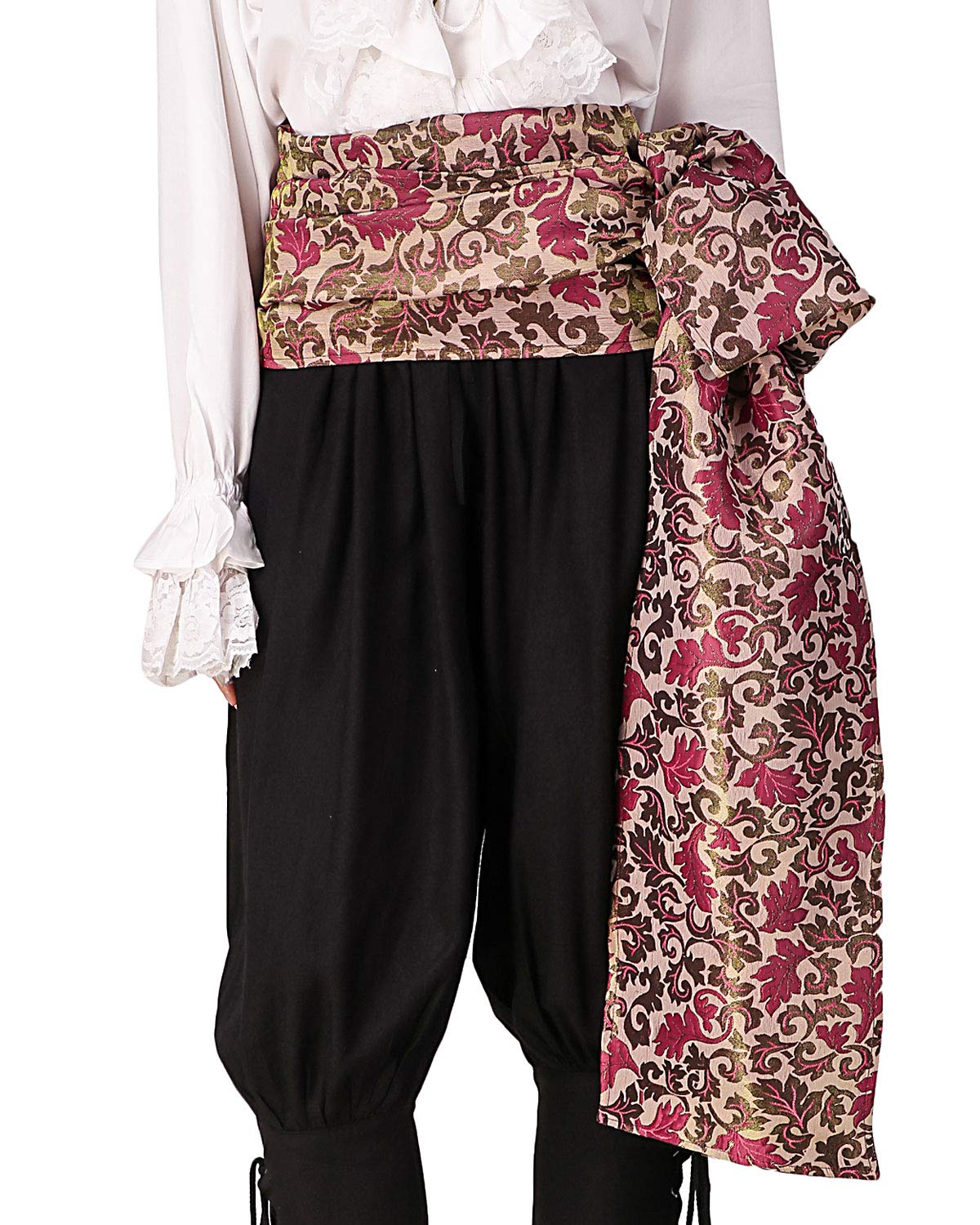 ThePirateDressing Pirate Medieval Renaissance Halloween Costume Large Sash, Brocade# 121 (Lined With Satin Fabric), 144 inch x 10 inch — image 1
