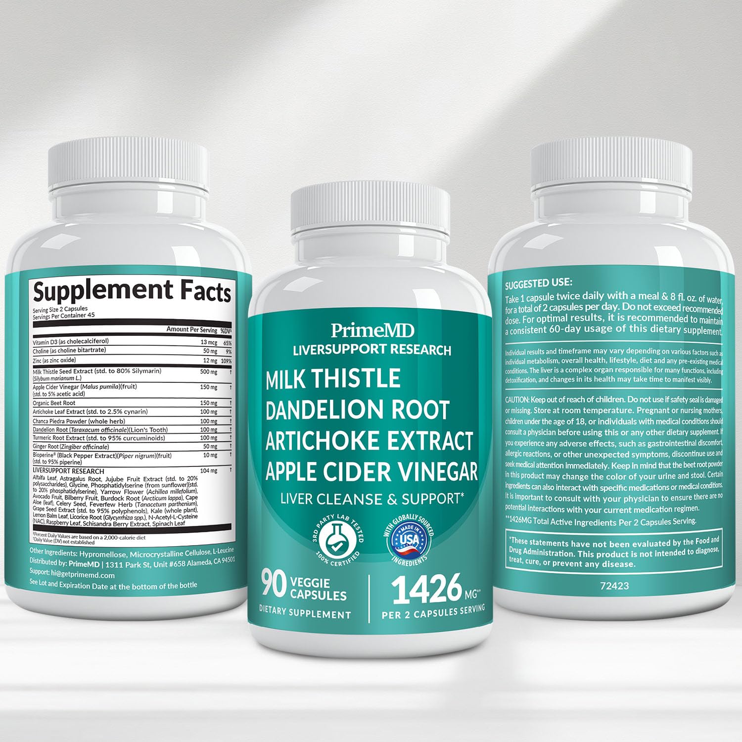 PrimeMD 32-in-1 Liver Support Milk Thistle, Artichoke & Beetroot, 90ct — Amazon image 9