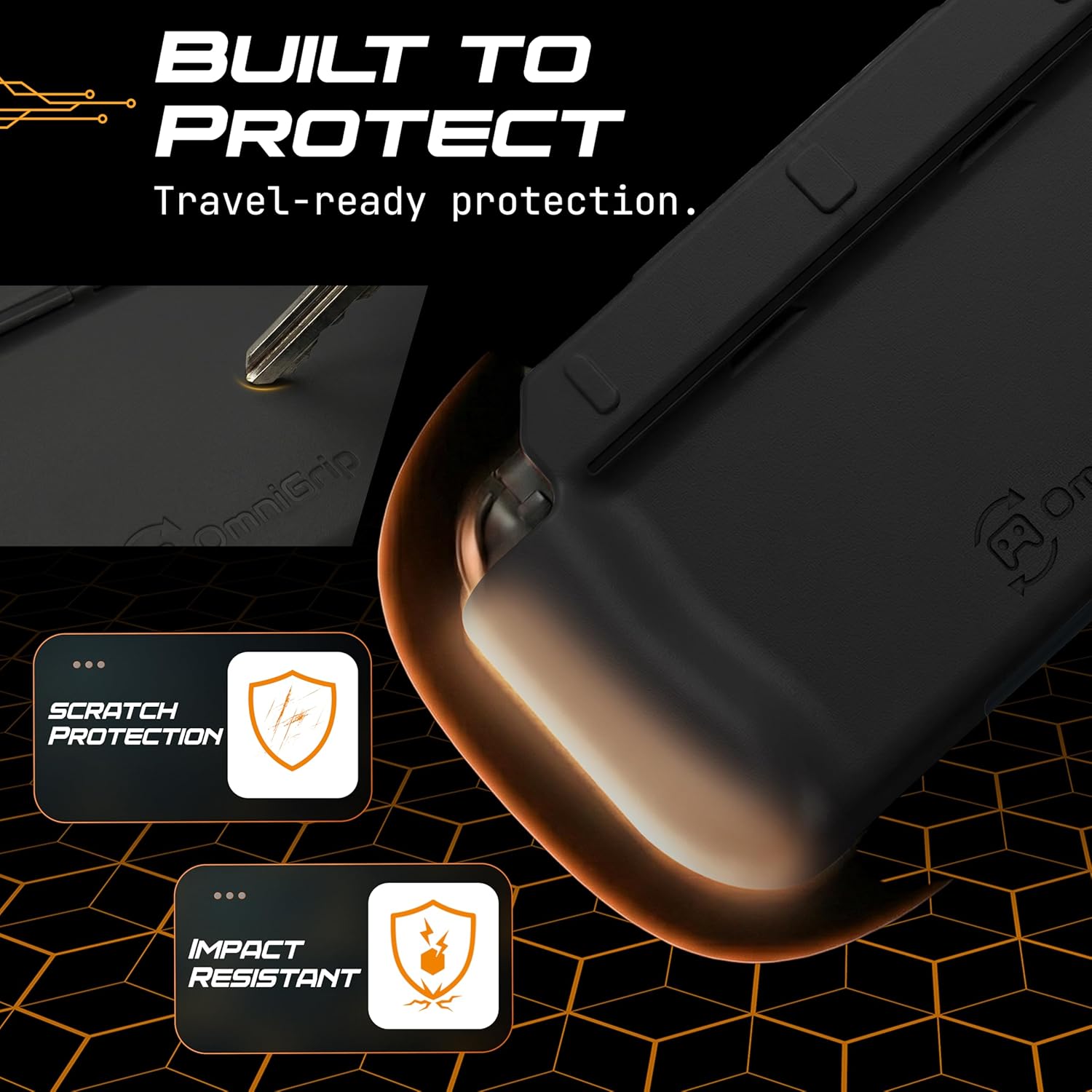 OmniGrip 3-in-1 Nintendo Switch 2 Grip Case & Reversible Switch Cover, Ergonomic Handheld Grip – 4-Game Card Storage, Secure Joy-Con Lock, Low-Profile Shell, Scratch & Dust Console Protection – Black - Image 5